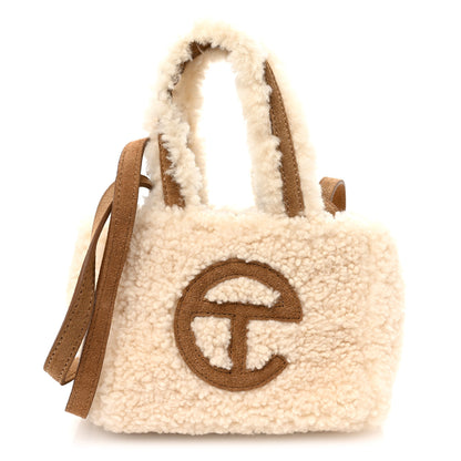 Telfar X UGG Suede Shearling Reverse Small Shopping Bag Natural 1 of 9