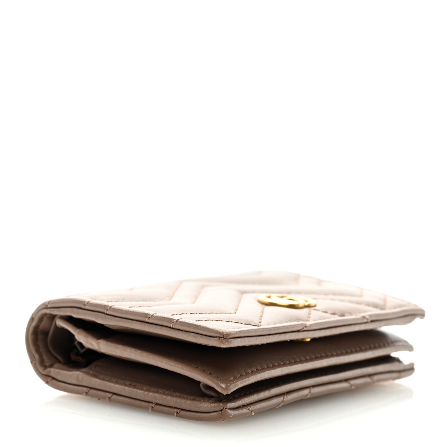 Calfskin Matelasse GG Marmont Card Case Wallet Porcelain Rose