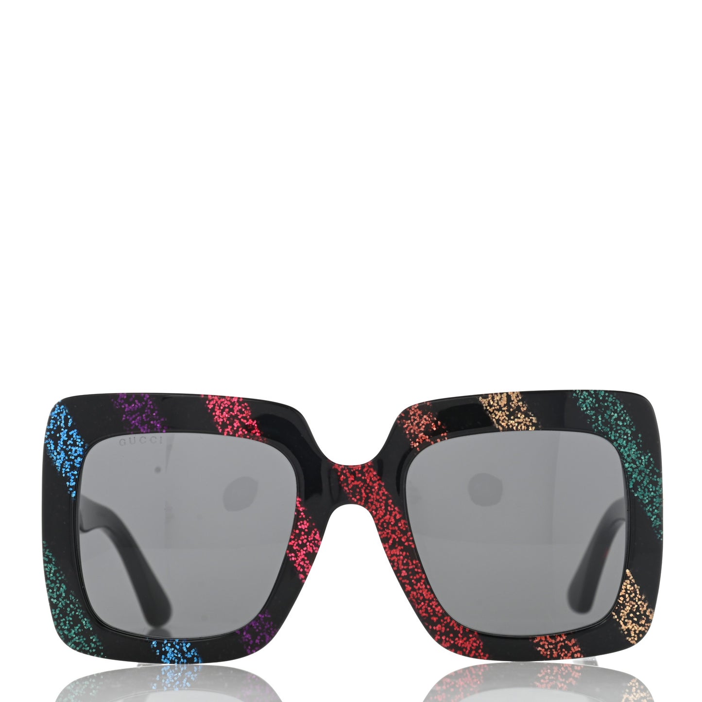 Acetate Oversize Stripe Sunglasses GG0328S Black Multi