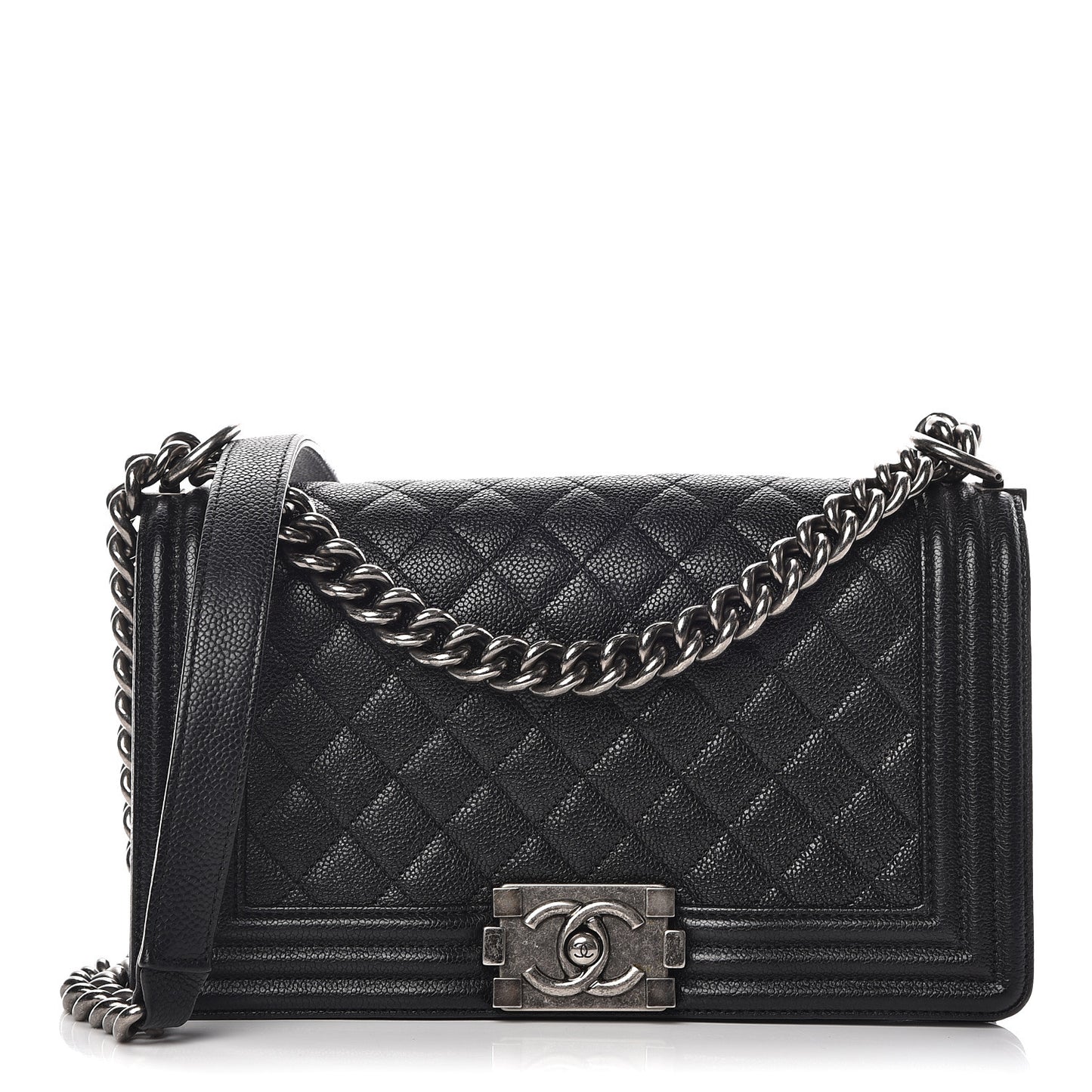 Caviar Quilted Medium Boy Flap Black
