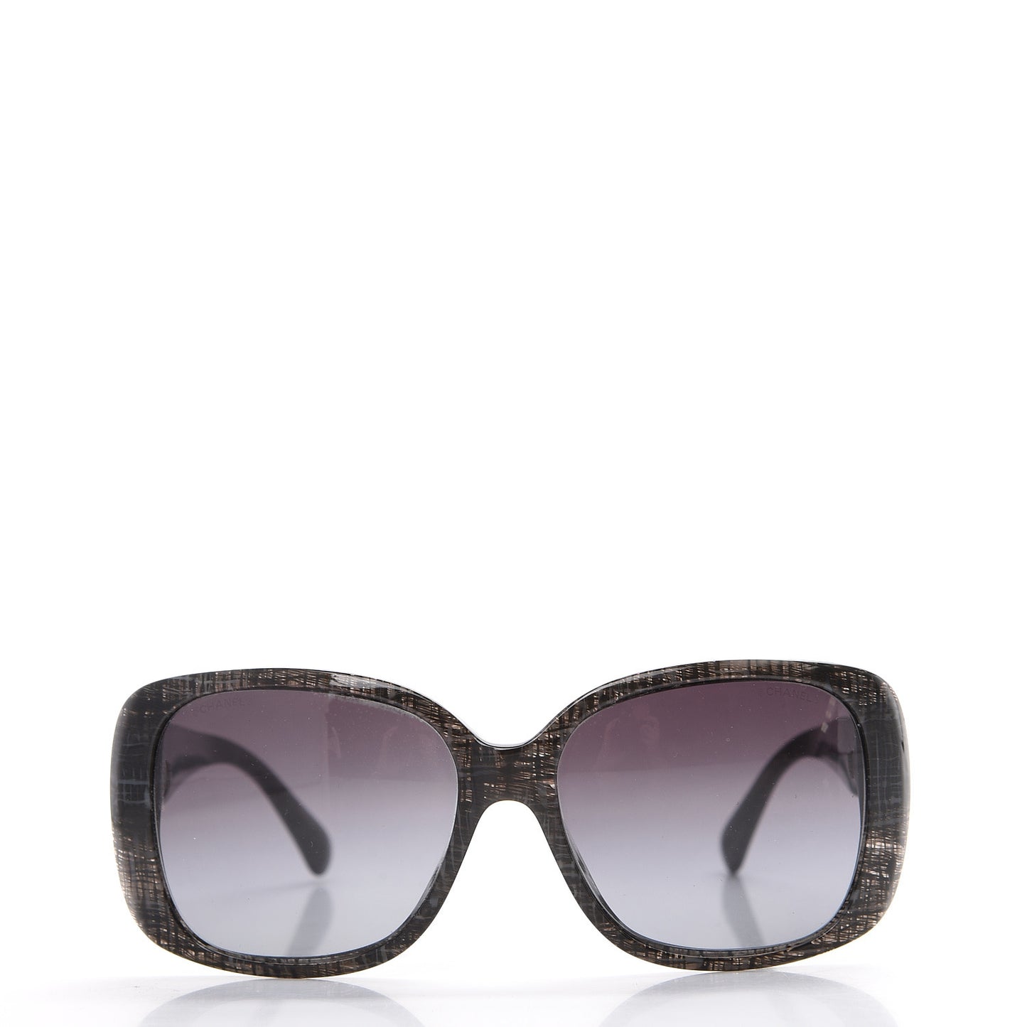 Tweed Effect Quilted CC Turnlock Sunglasses 5234 C Dark Grey