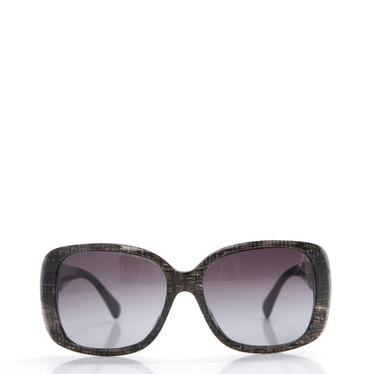 Chanel Tweed Effect Quilted CC Turnlock Sunglasses 5234 C Dark Grey 2 of 8