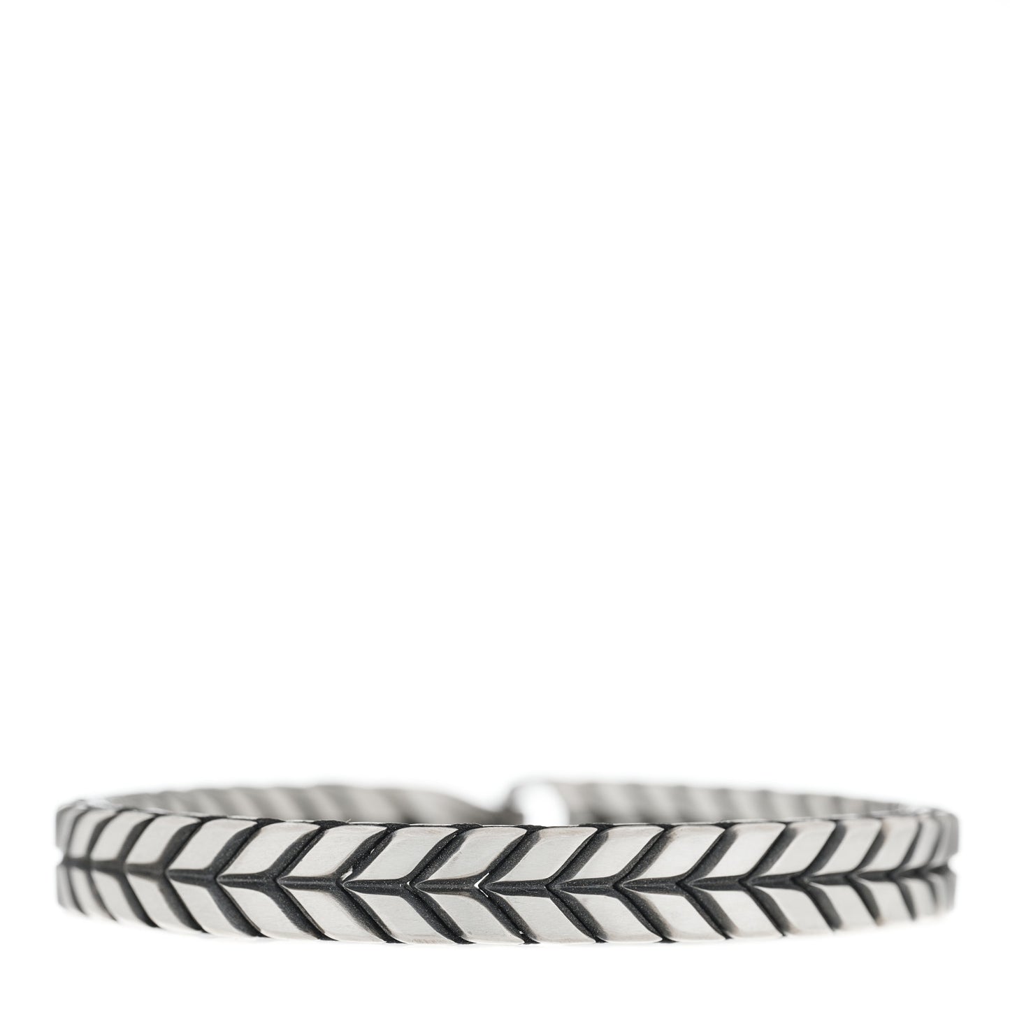 Sterling Silver 7mm Chevron Woven Bracelet