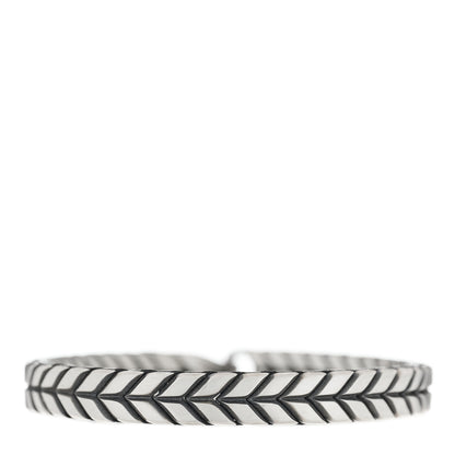 David Yurman Sterling Silver 7mm Chevron Woven Bracelet 1 of 4