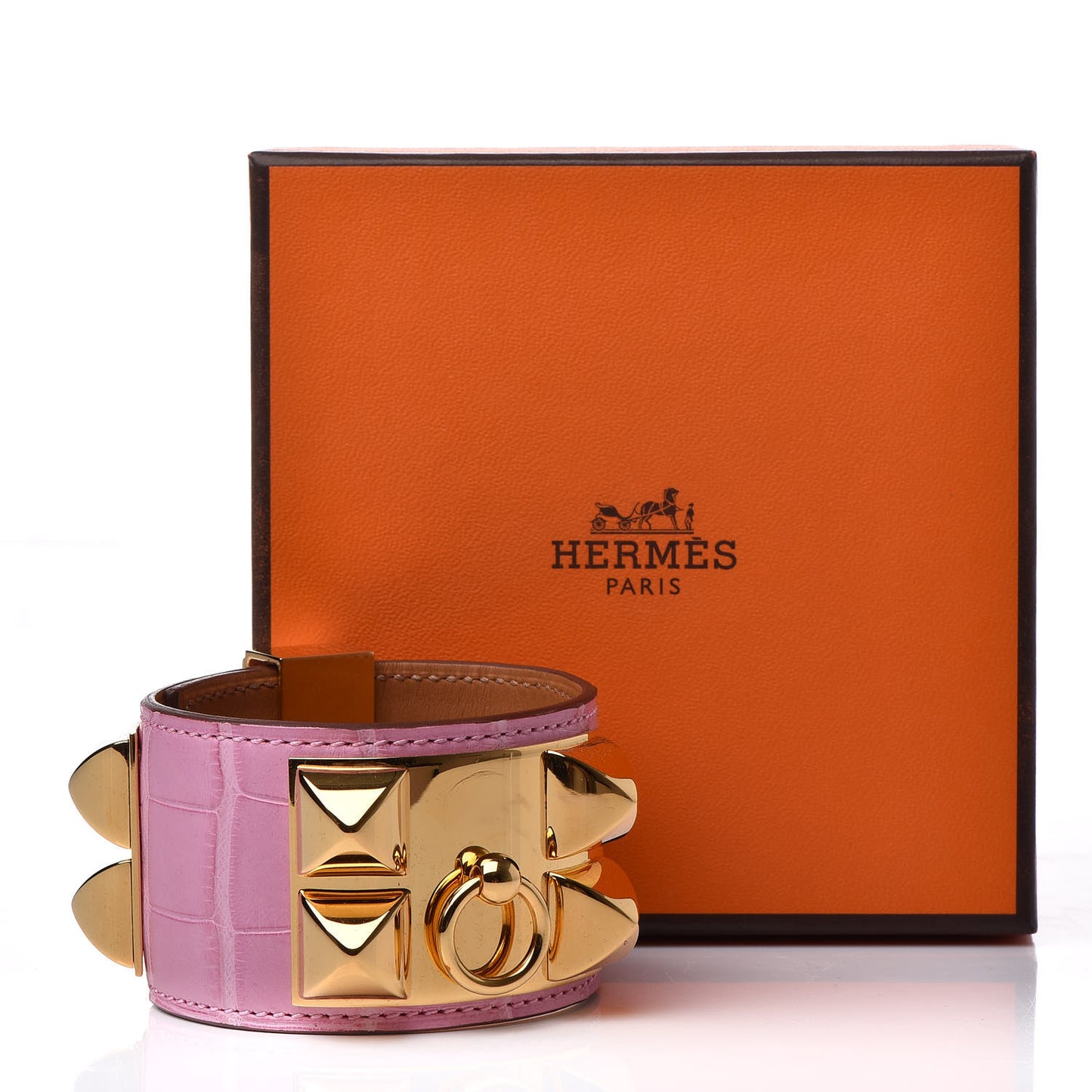 Matte Alligator Collier De Chien CDC Bracelet T2 5P Pink