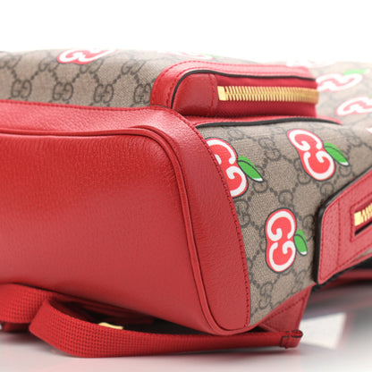 Gucci GG Supreme Monogram Apple Small Retro Interlocking G Day Backpack Beige Multicolor Lobster Red 5 of 10