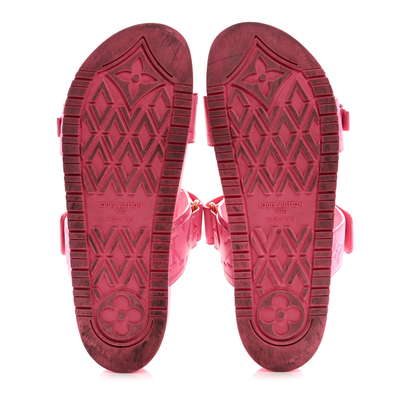 Louis Vuitton Calfskin Monogram Embossed Bom Dia Flat Mule Sandals 41 Pink 6 of 12