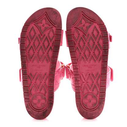 Louis Vuitton Calfskin Monogram Embossed Bom Dia Flat Mule Sandals 41 Pink 6 of 12