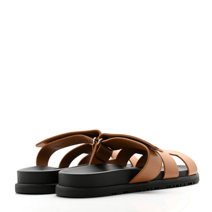 Hermes Calfskin Womens Chypre Sandals 38 Gold 4 of 10