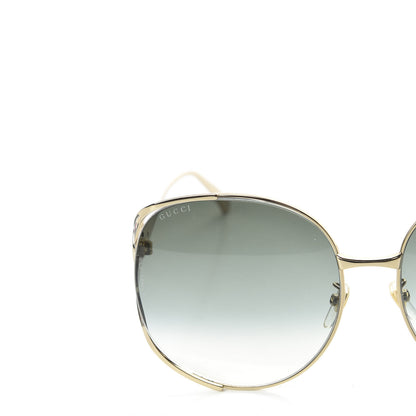 Gucci Metal Oversized Round Frame GG0225S Sunglasses Gold 7 of 8