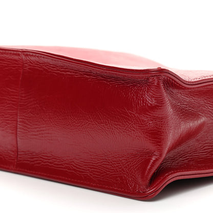 Chanel Shiny Aged Calfskin North South Shopping Bag Red 9 of 9