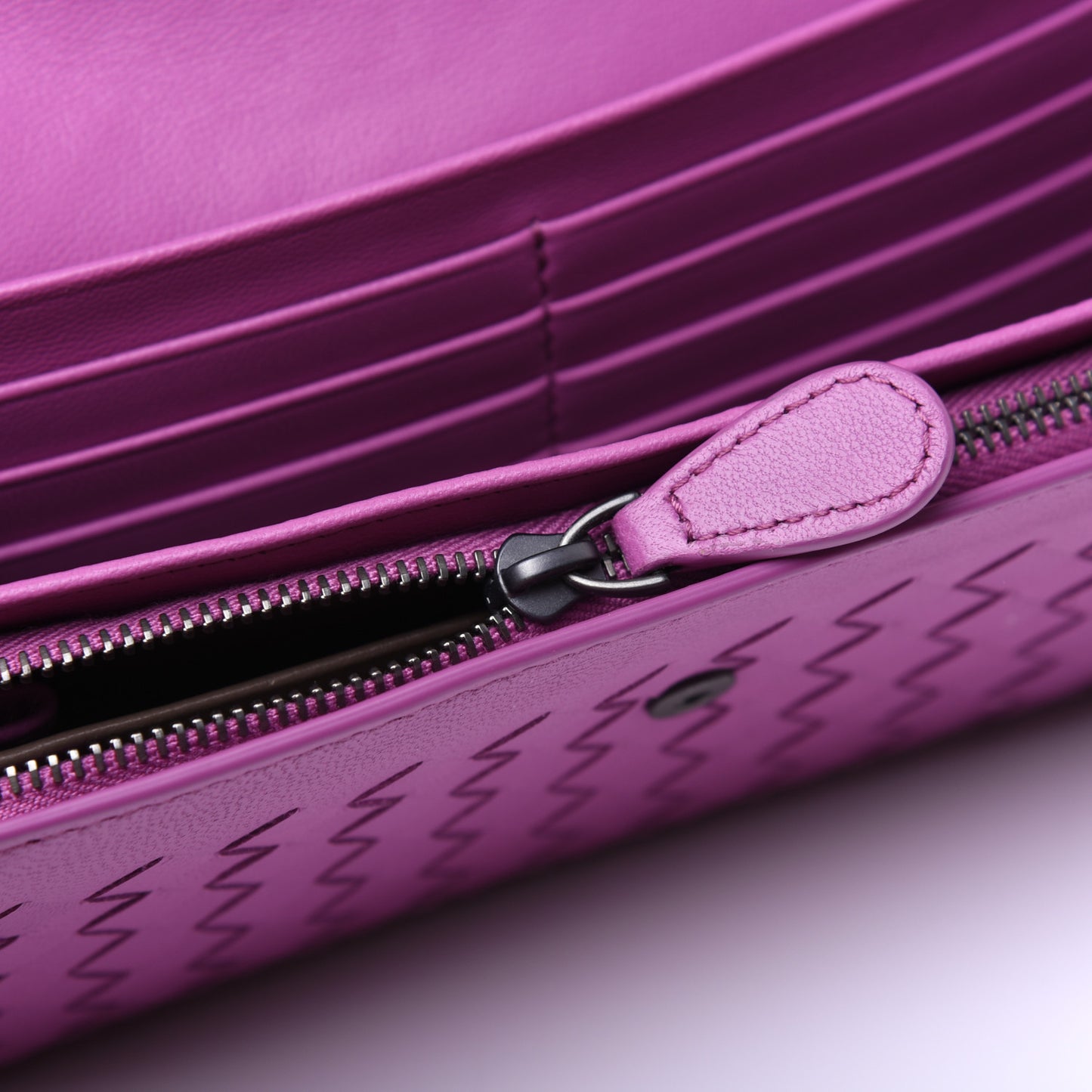 Nappa Intrecciato Continental Flap Wallet Peony