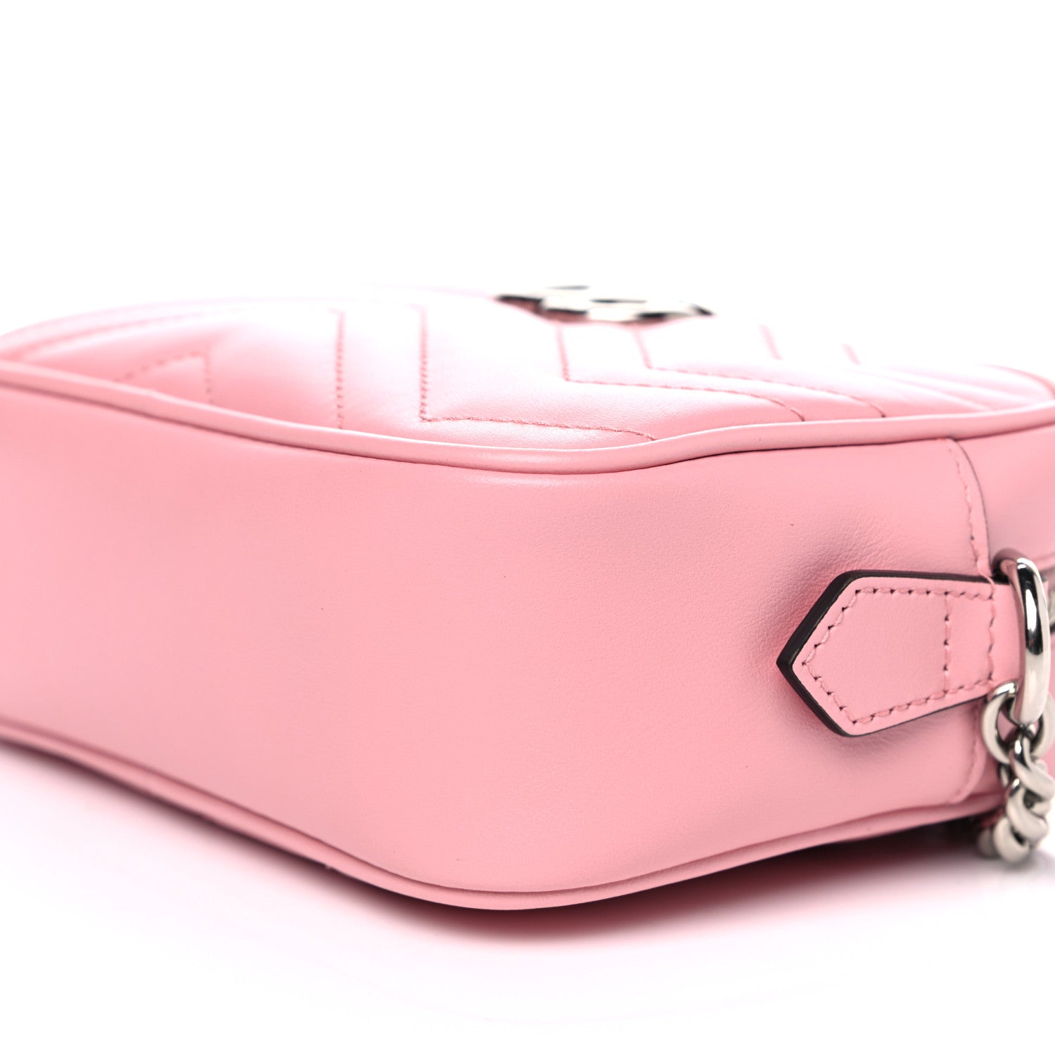 Gucci Calfskin Matelasse Mini GG Marmont Chain Shoulder Bag Wild Rose 8 of 8