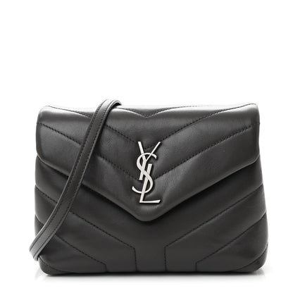 Saint Laurent Calfskin Y Quilted Monogram Toy Loulou Crossbody Bag Storm 1 of 11