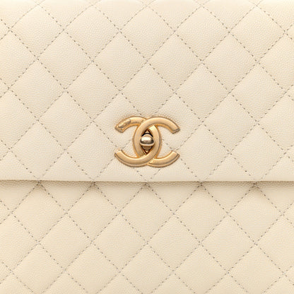 Chanel Caviar Lizard Quilted Medium Coco Handle Flap Ivory 8 of 10