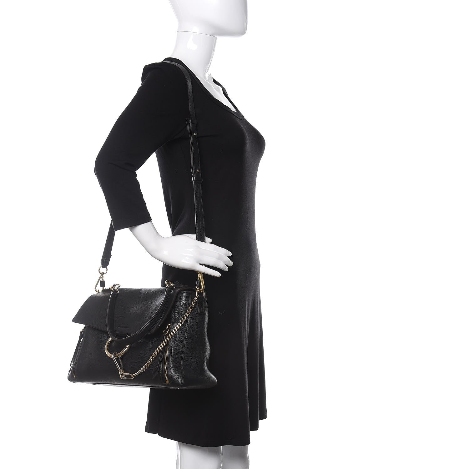 Chloe Calfskin Medium Faye Day Shoulder Bag Black 2 of 11