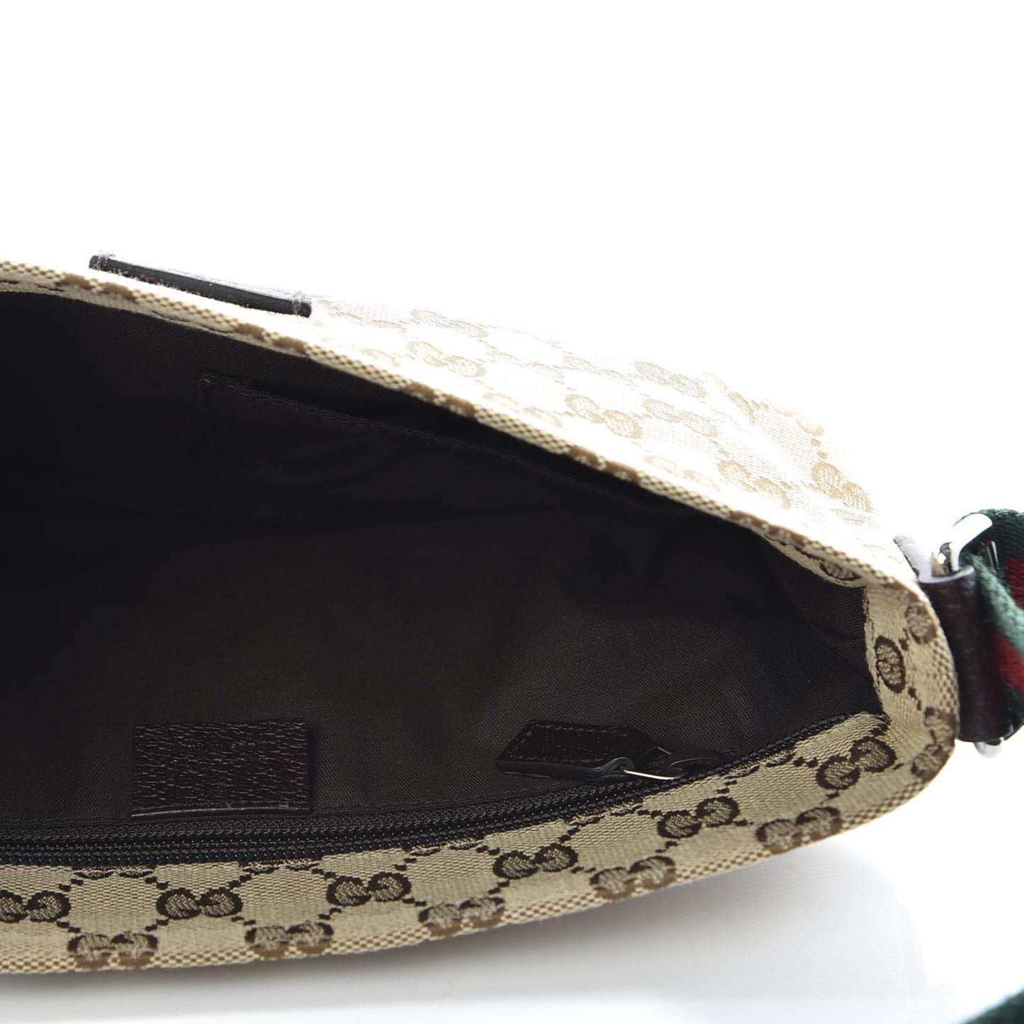 Monogram Web Small Flat Messenger Crossbody Dark Brown
