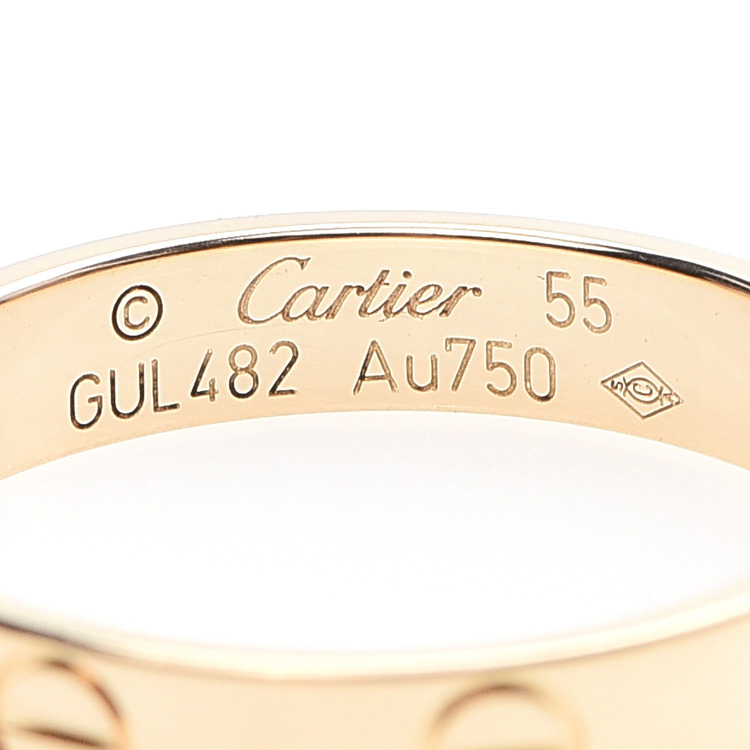 Cartier 18K Yellow Gold 3.5mm LOVE Wedding Band Ring 55 7.25 4 of 6