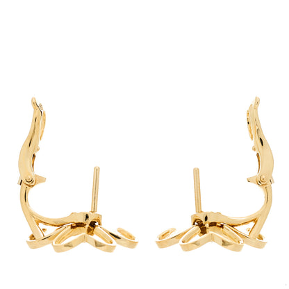 Van Cleef & Arpels 18K Yellow Gold Diamond Small Frivole Earrings 3 of 5