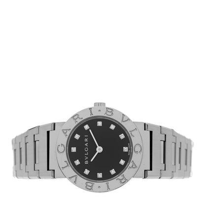 Bulgari Stainless Steel Diamond 26mm Quartz Watch Black 2 of 4