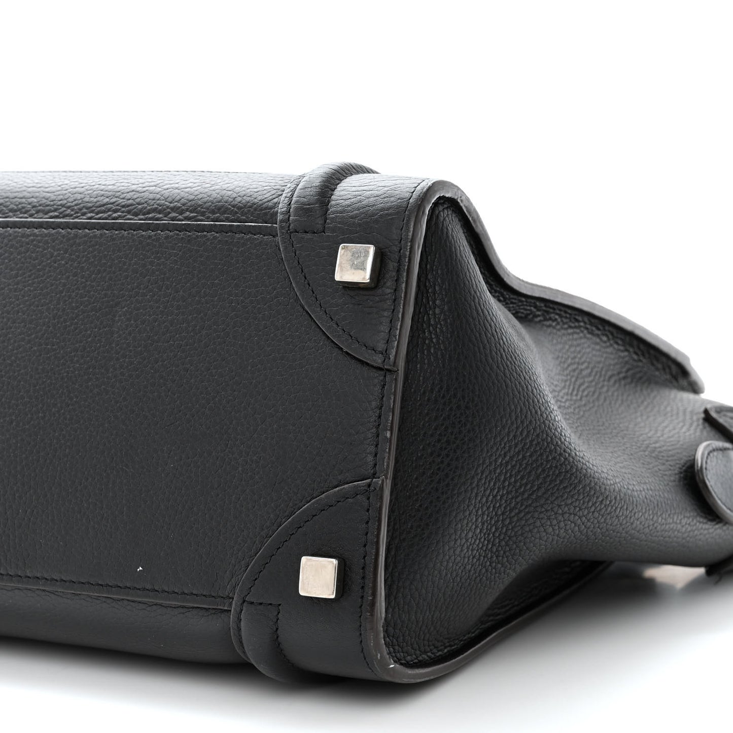 Drummed Calfskin Micro Luggage Black