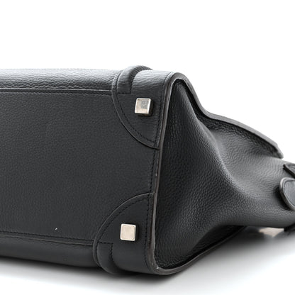 Celine Drummed Calfskin Micro Luggage Black 10 of 12