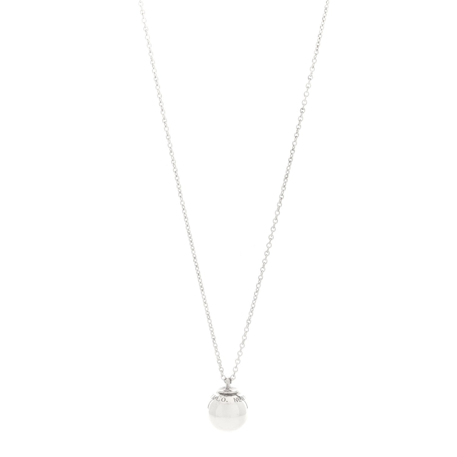 Tiffany Sterling Silver 12.75mm HardWear Ball Pendant Necklace 1 of 5