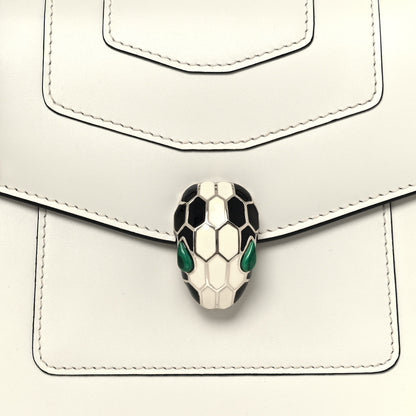 Bulgari Calfskin Serpenti Forever Top Handle White 6 of 11