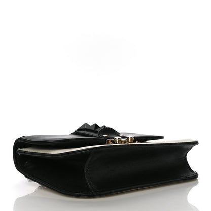 Valentino Garavani Vitello Small Glam Lock Rockstud Flap Black Light Ivory 3 of 17
