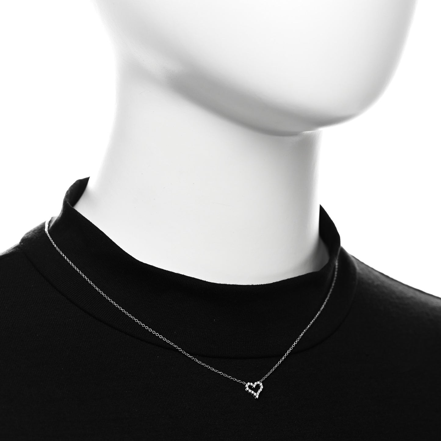 Platinum Diamond Extra Mini Heart Pendant Necklace