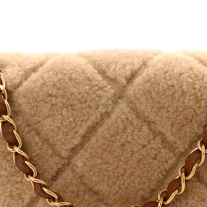 Chanel Shearling Lambskin Quilted Furry Coco Flap Beige Brown 8 of 11