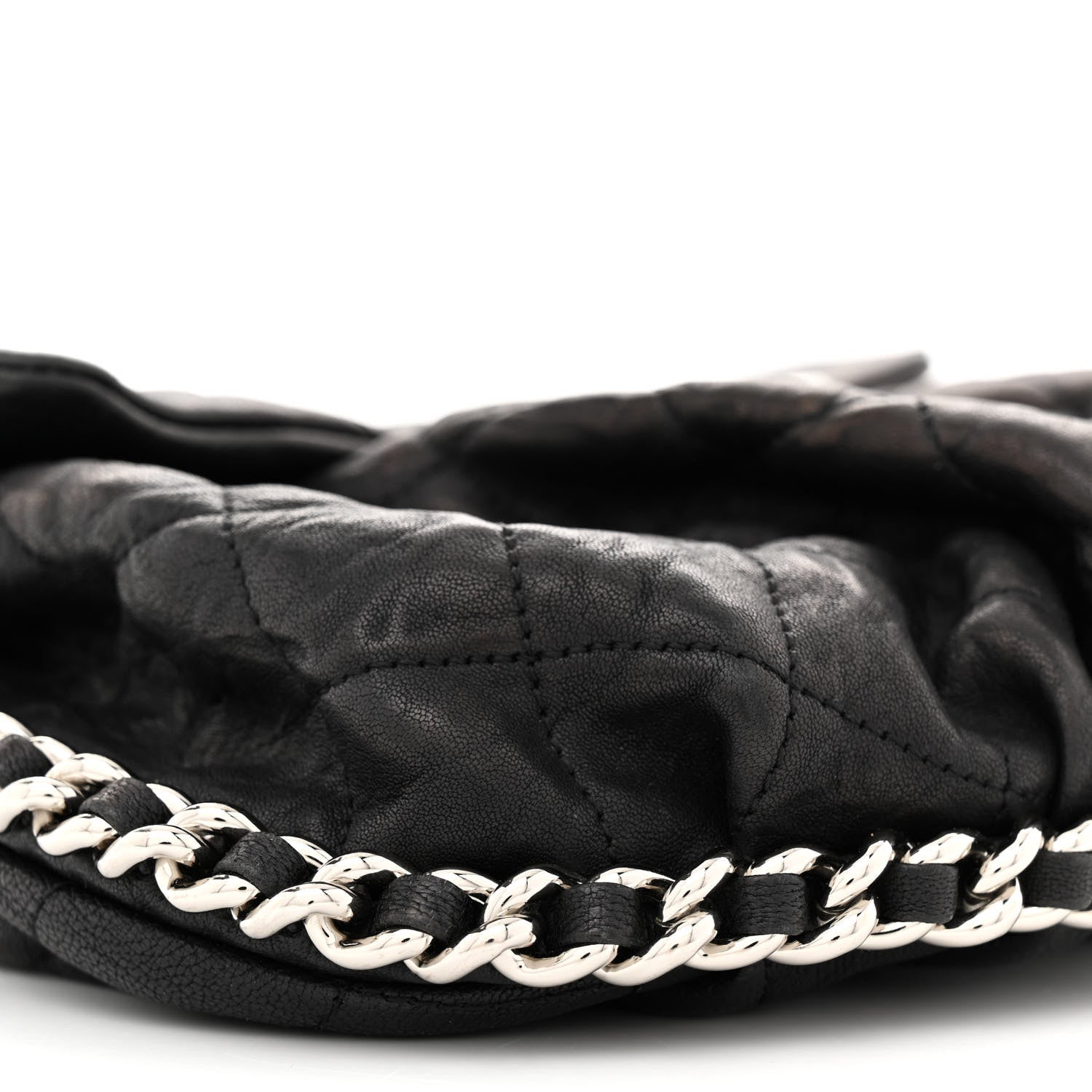 Chanel Washed Lambskin Quilted Medium Chain Around Messenger Black 9 of 11