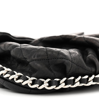 Chanel Washed Lambskin Quilted Medium Chain Around Messenger Black 9 of 11