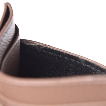 Saint Laurent Grain De Poudre Matelasse Chevron Monogram Credit Card Case Dark Beige 17 of 17