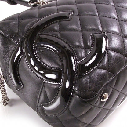 Chanel Calfskin Quilted Large Cambon Bowler Black White 5 of 12