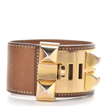 Hermes Barenia Collier De Chien CDC Bracelet L Fauve 3 of 8