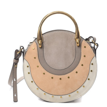 Chloe Smooth Calfskin Suede Patchwork Studded Small Pixie Bag Motty Grey 1 of 7