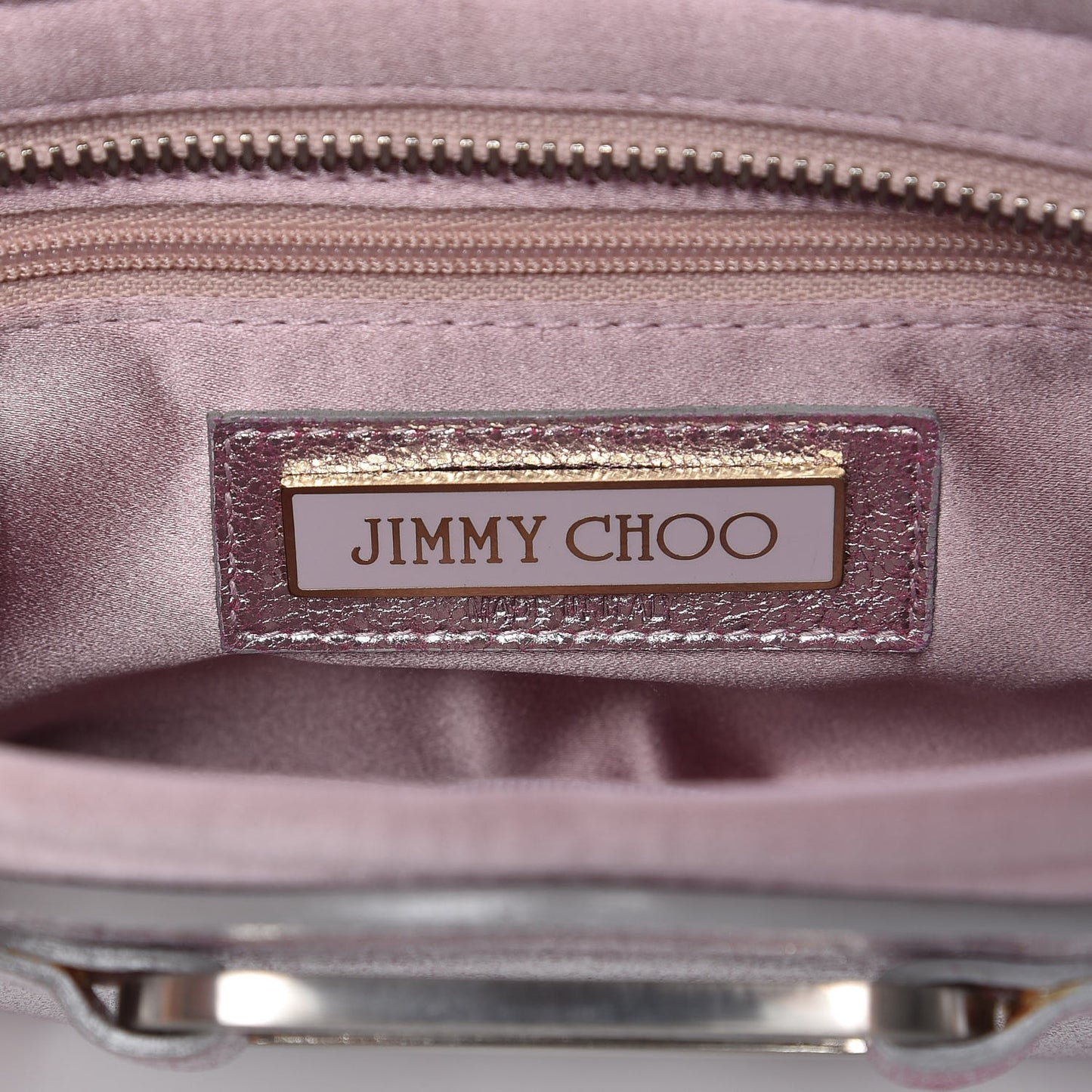 Satin Metallic Calfskin Tulita Clutch Pink