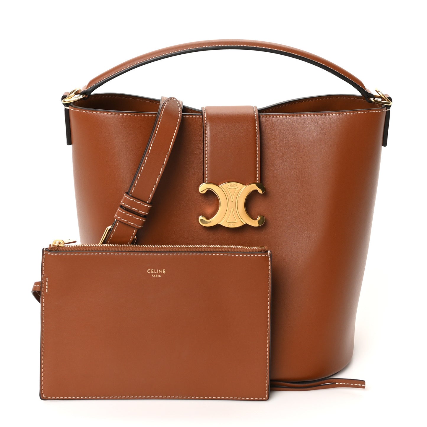Smooth Calfskin Triomphe Medium Louise Bag Tan