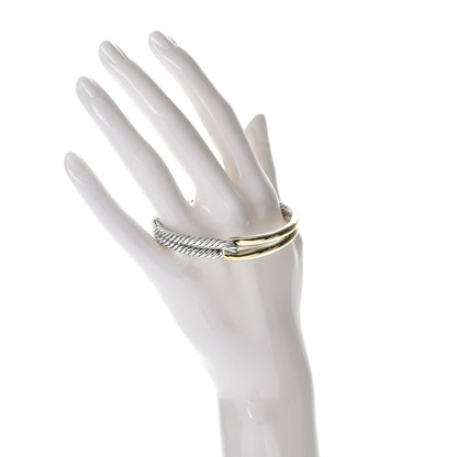 David Yurman Sterling Silver 18K Gold 10mm Single Loop Labyrinth Bracelet 2 of 5