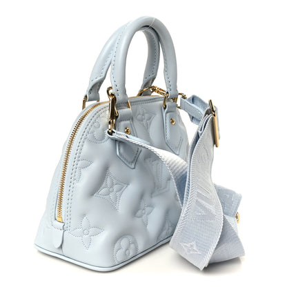 Louis Vuitton Calfskin Bubblegram Alma BB Ice Blue 3 of 9