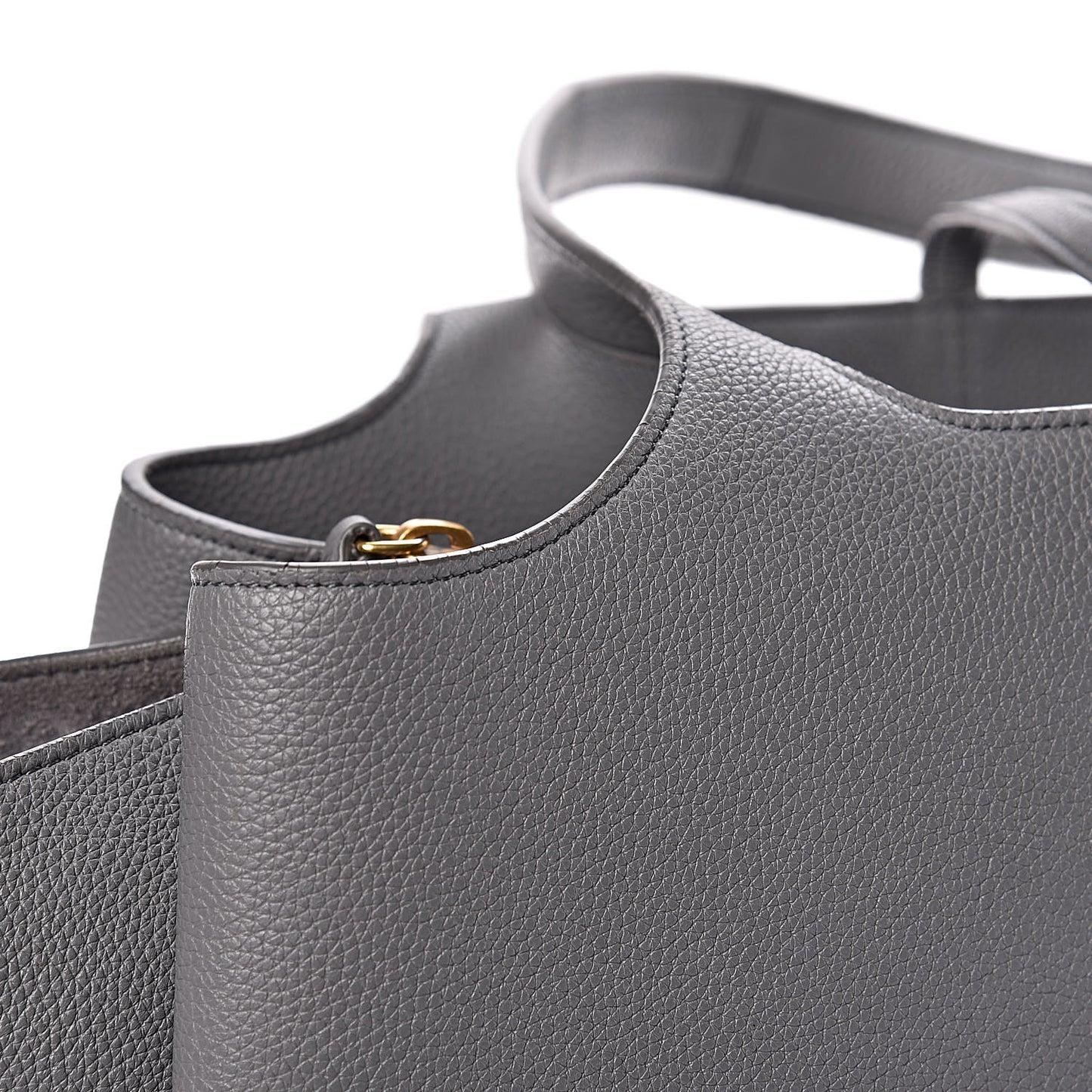 Baby Grained Calfskin Medium Tri-Fold Bag Grey