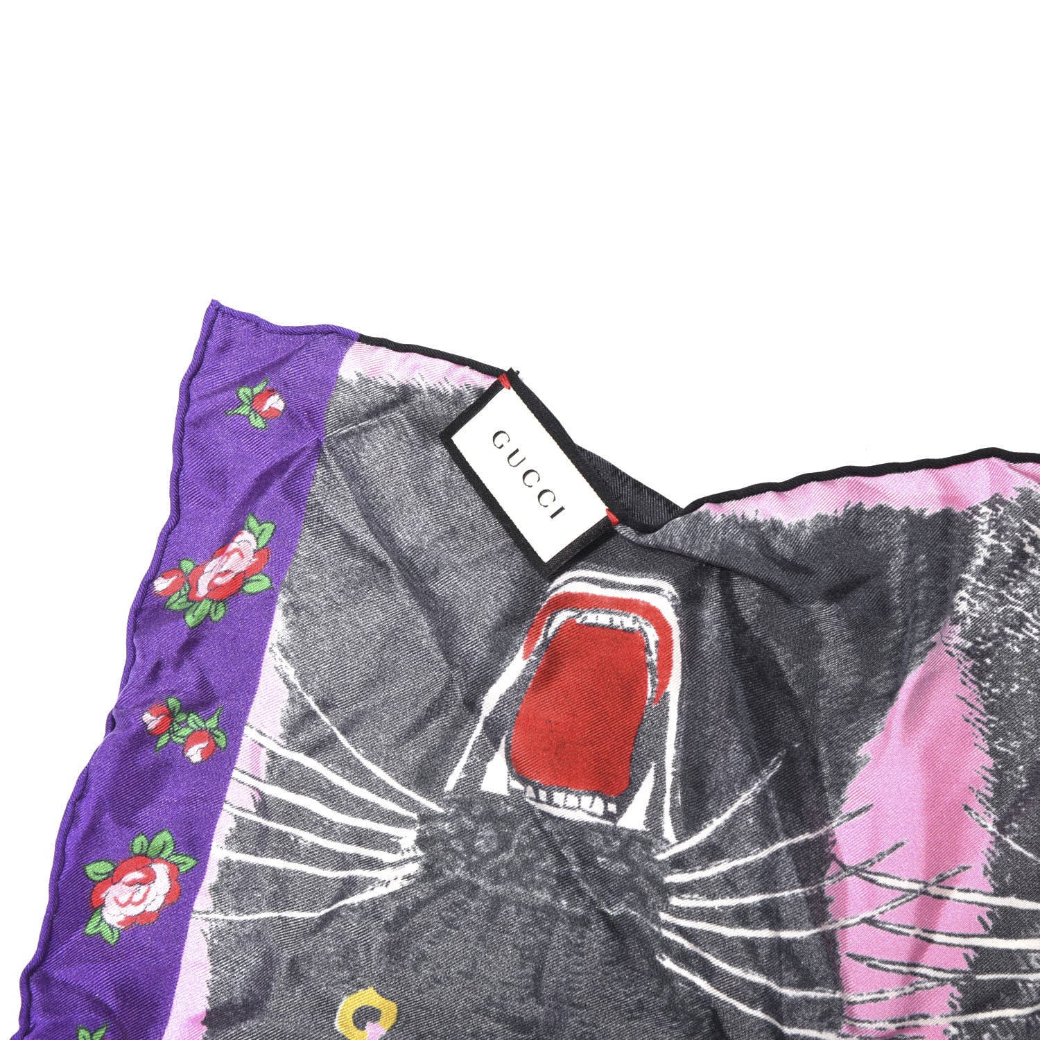 Gucci Silk L'Avevgle Par Amovr Tiger Print Square Scarf Multicolor 2 of 3