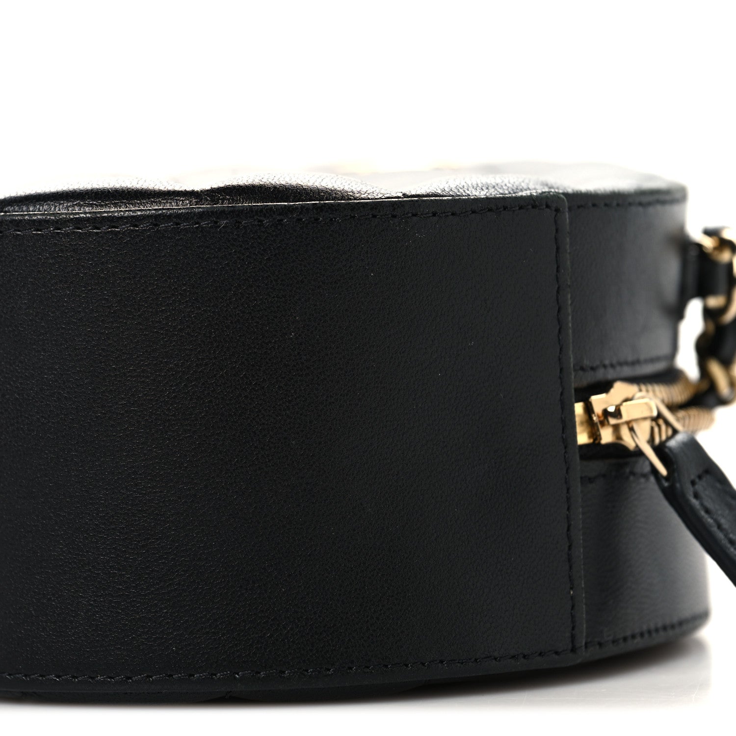 Chanel Lambskin Quilted Coco Bow Round Clutch With Chain Black 10 of 10