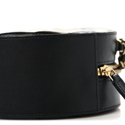 Chanel Lambskin Quilted Coco Bow Round Clutch With Chain Black 10 of 10