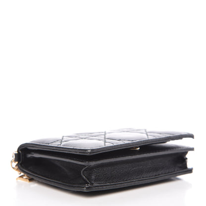 Christian Dior Lambskin Cannage Small Lady Dior Flap Card Holder Black 4 of 12