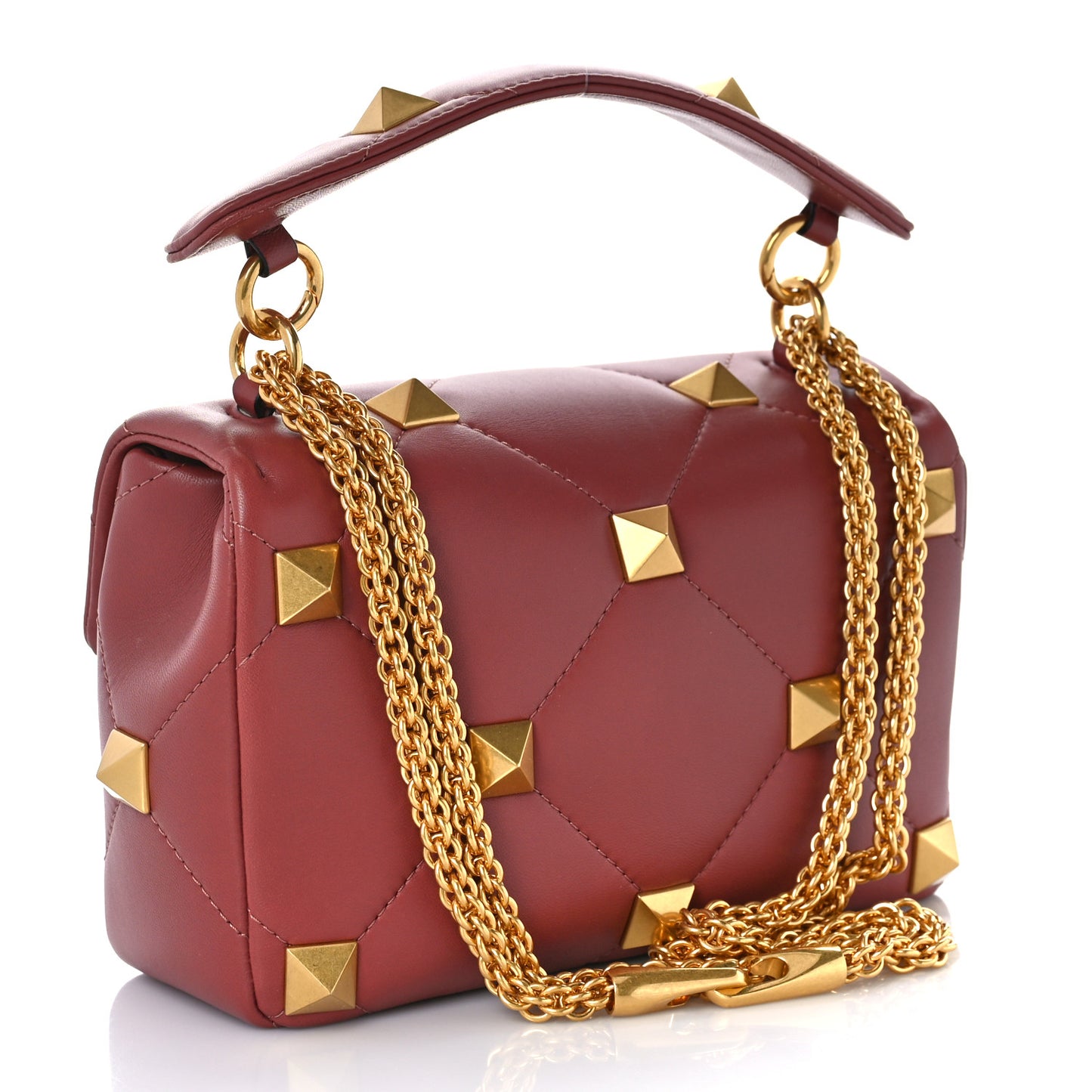 Nappa Medium Roman Stud Shoulder Bag Gingerbread