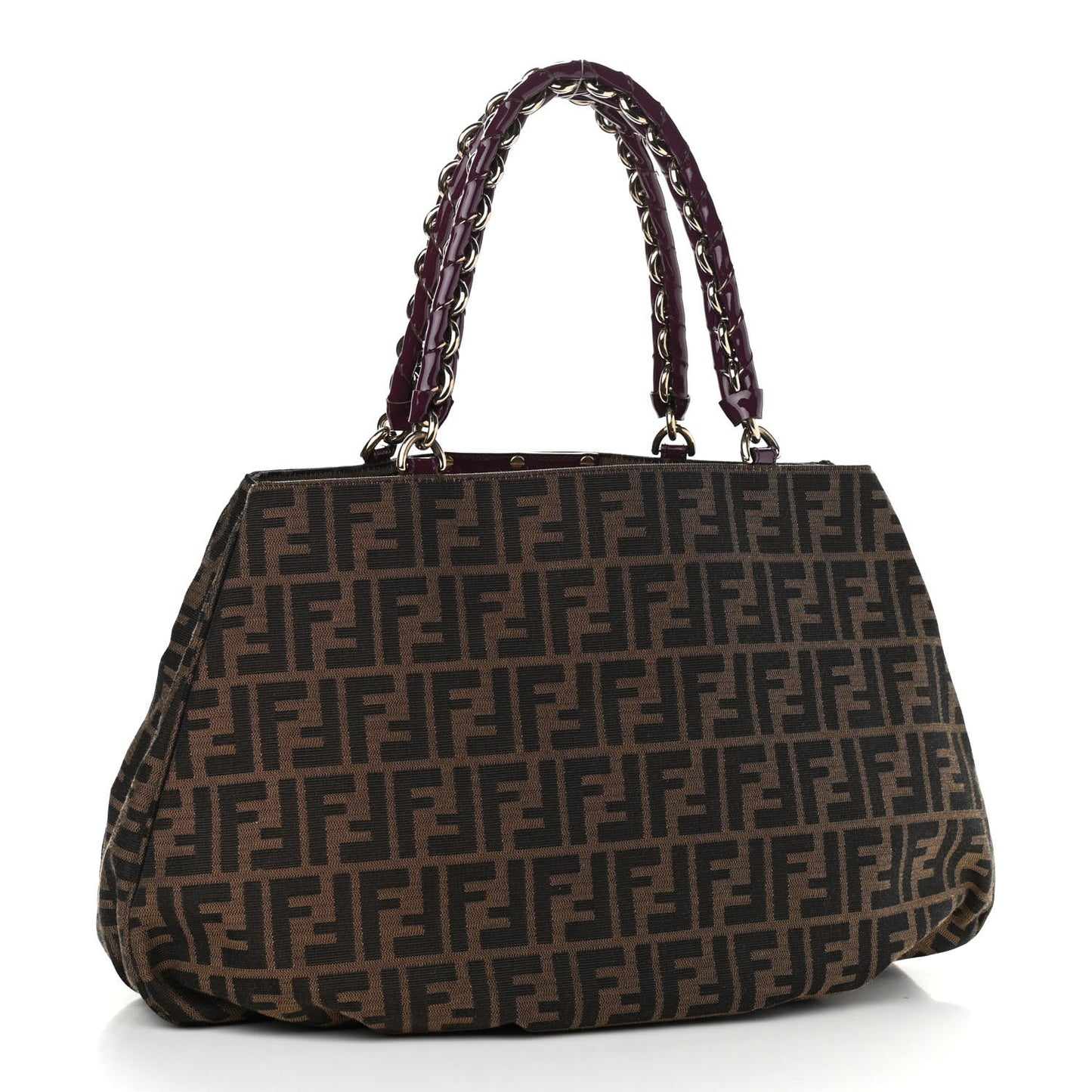 Zucca Patent Mia Tote Tobacco Burgundy