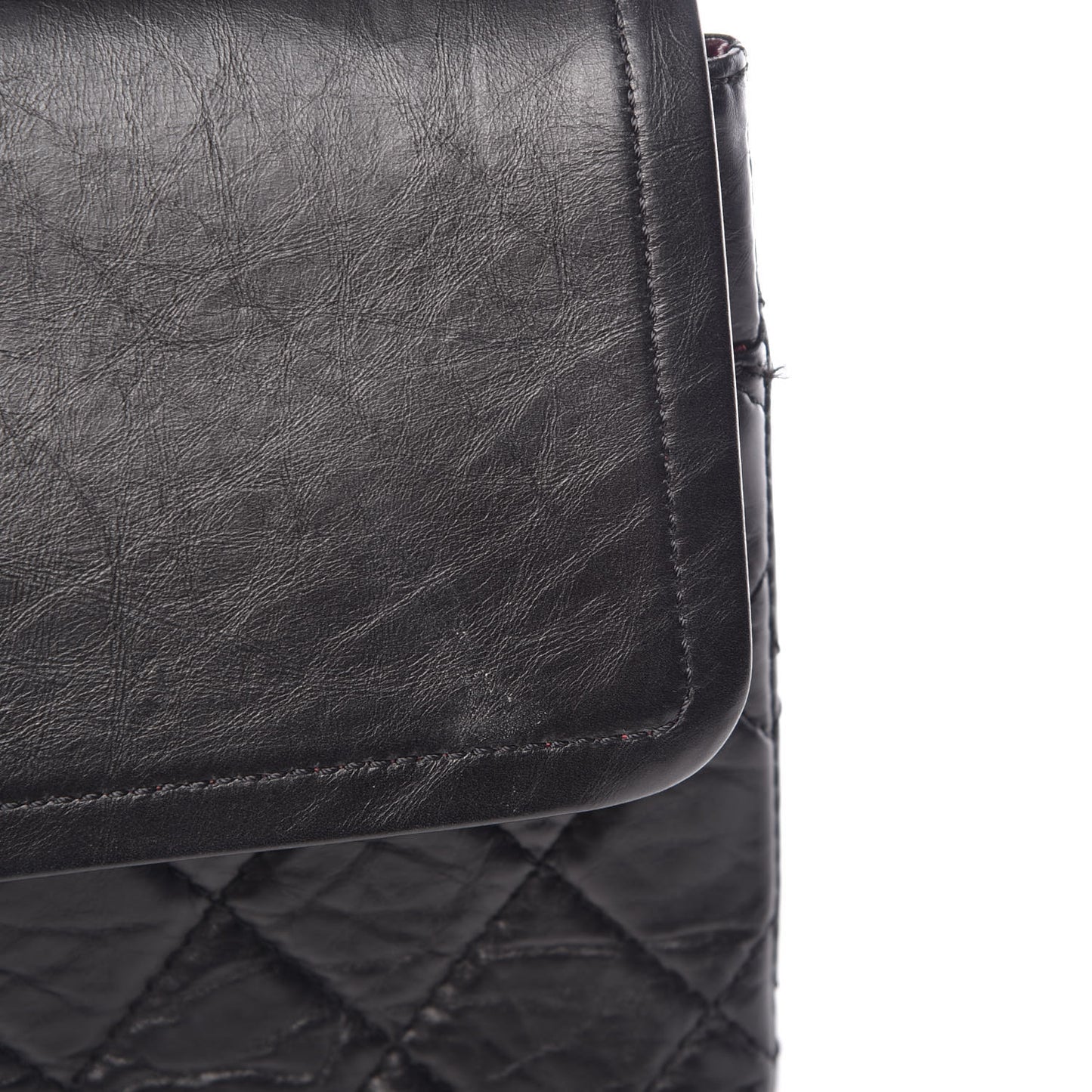 Aged Calfskin Quilted 2.55 Reissue 227 Flap Black