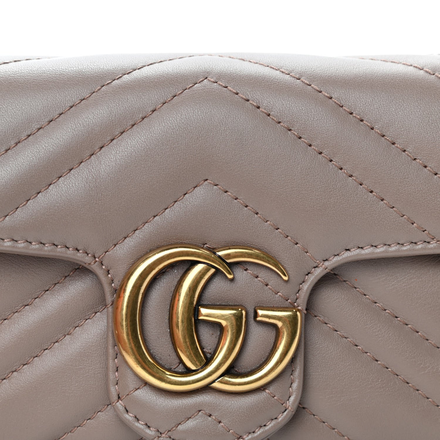 Gucci Calfskin Matelasse Super Mini GG Marmont Shoulder Bag Porcelain Rose 12 of 22